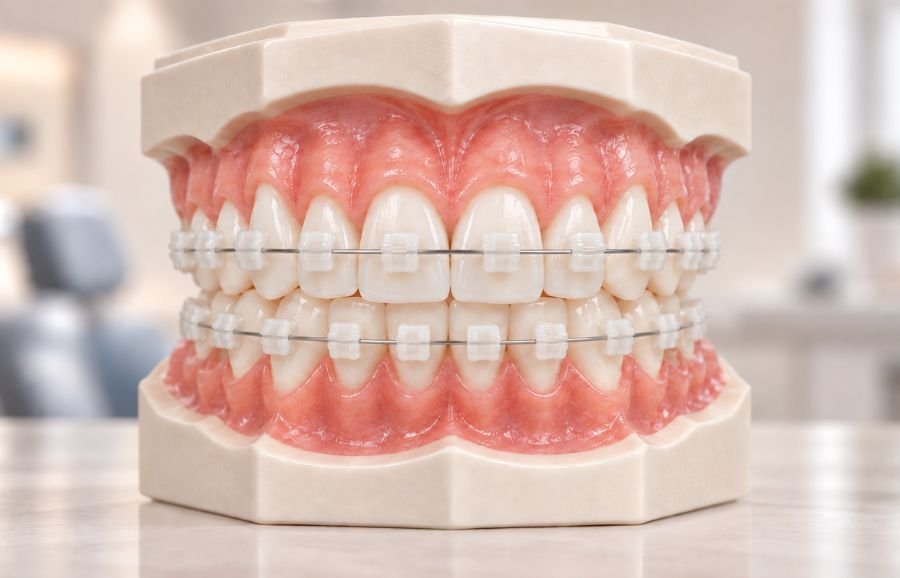 Brackets de cerámica en Pfaff Barcelona, Sarrià
